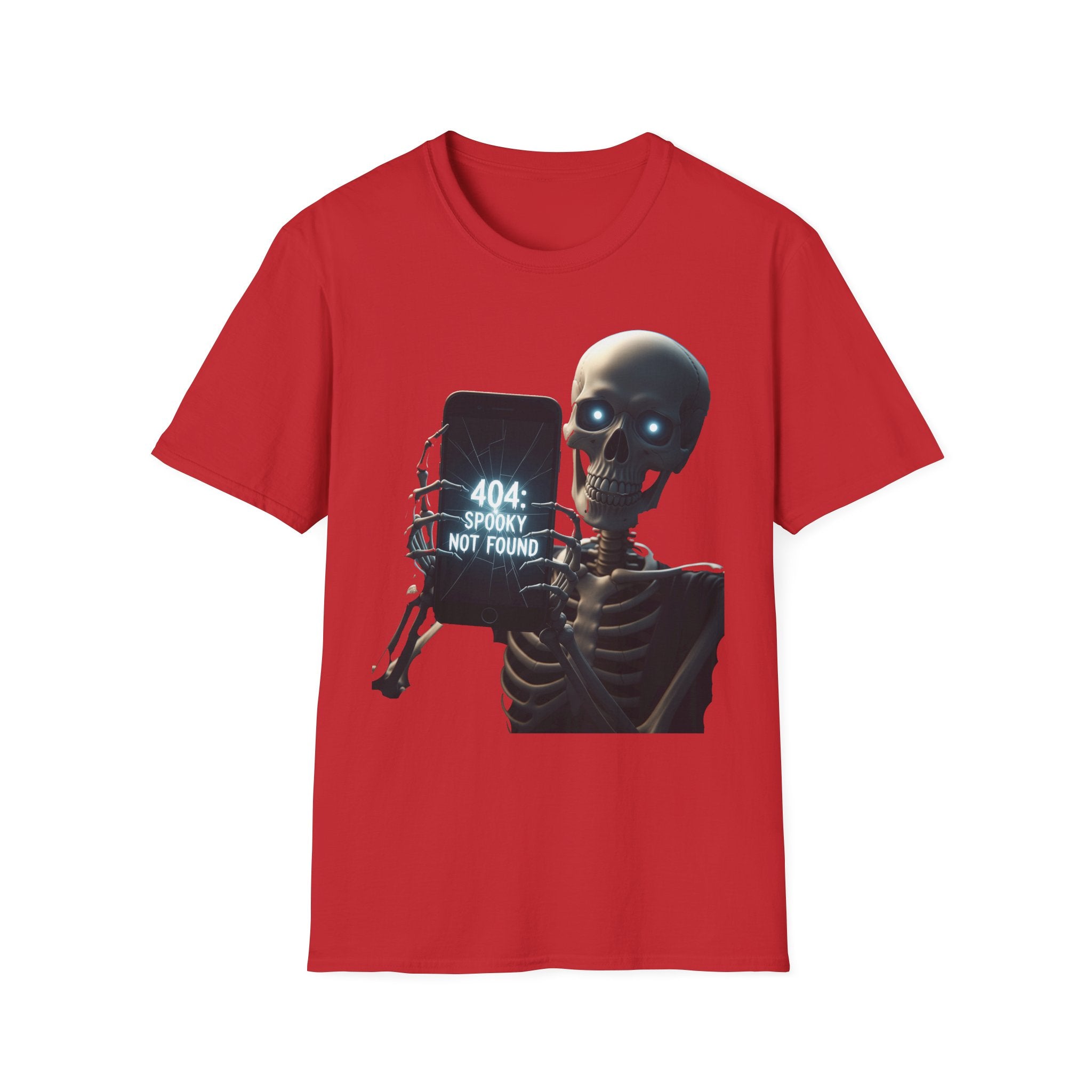 404 Spooky Not Found Skeleton T-Shirt, Halloween Tee, Unisex Graphic Shirt, Casual Wear, Fun Halloween Gift