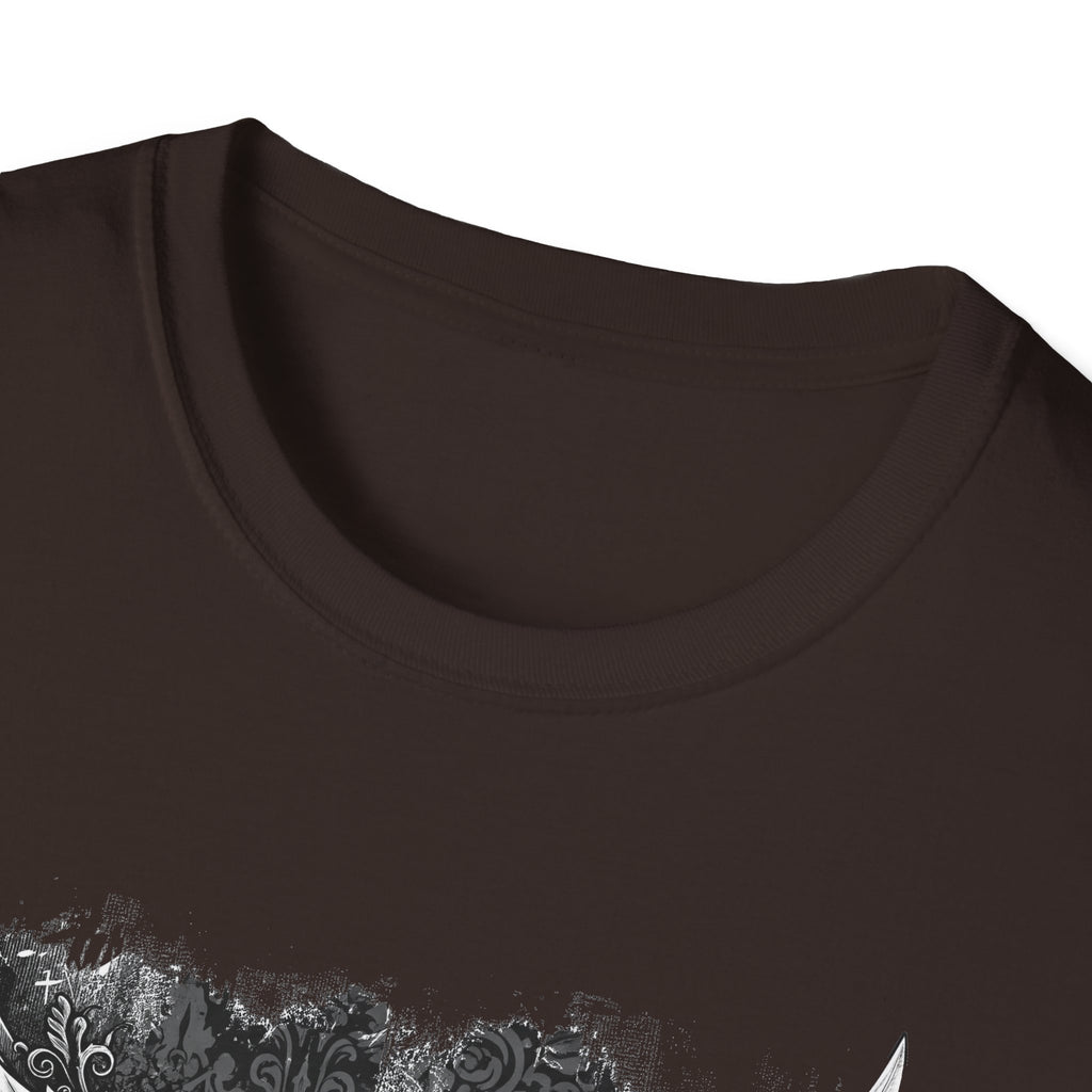 Gothic Winged Skull T-Shirt | Unisex Graphic Tee for Music Lovers, Halloween, Casual Wear, Gift for Him & Her