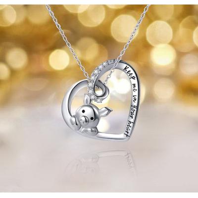 Cute pig pendant zodiac pig love zircon jewelry