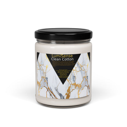 Clean Cotton Scented Soy Candle - 9oz Luxury Aromatherapy