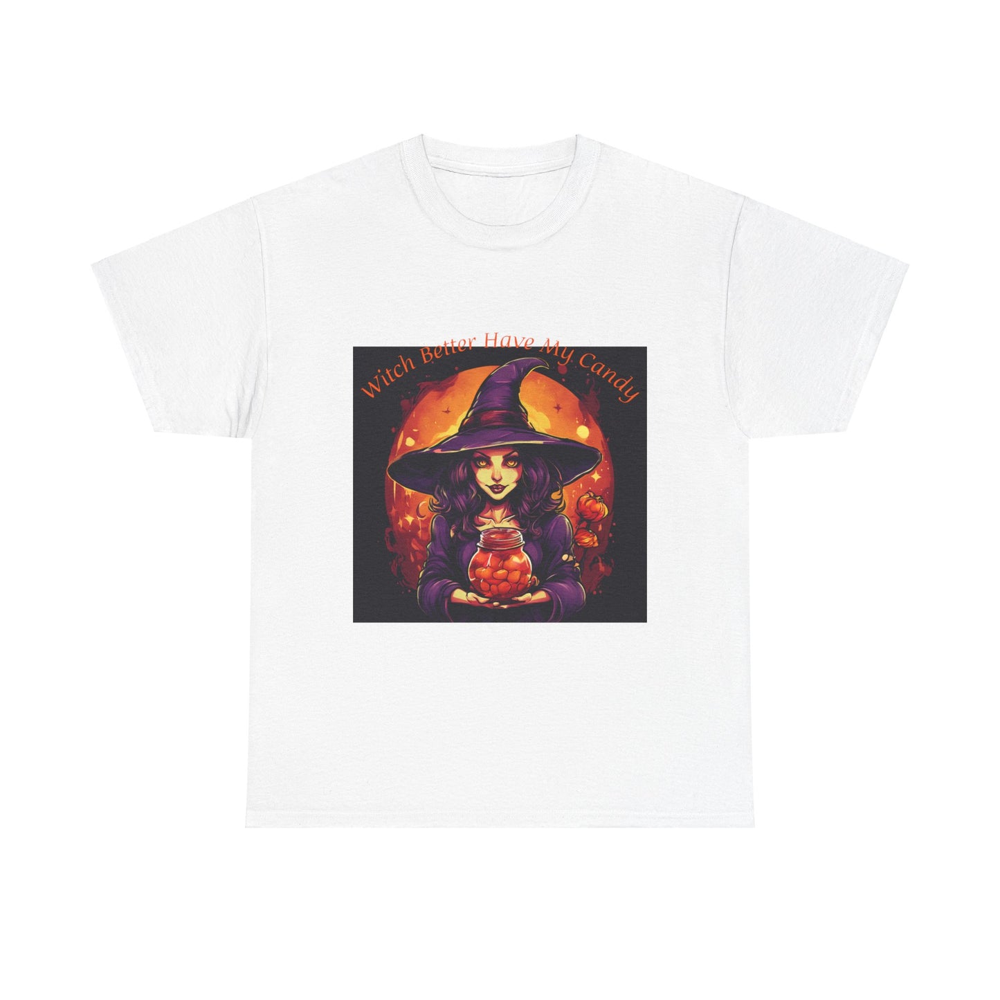 Halloween Witch Candy Unisex Heavy Cotton Tee