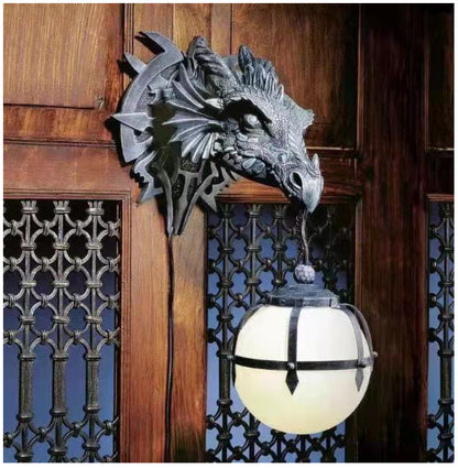 Dragon Head holding a LED lighted orb in its mouth