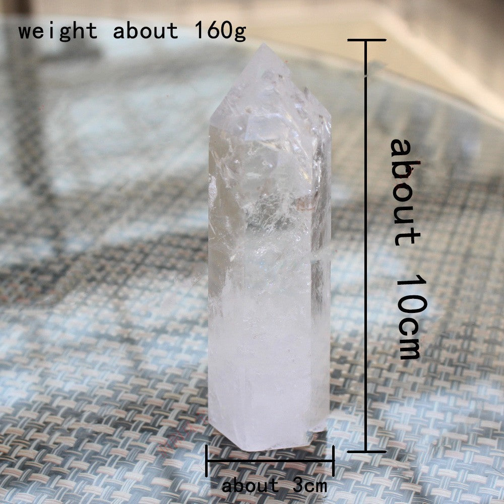 Natural White Crystal Single Tip Hexagon Prism Degaussing Purification