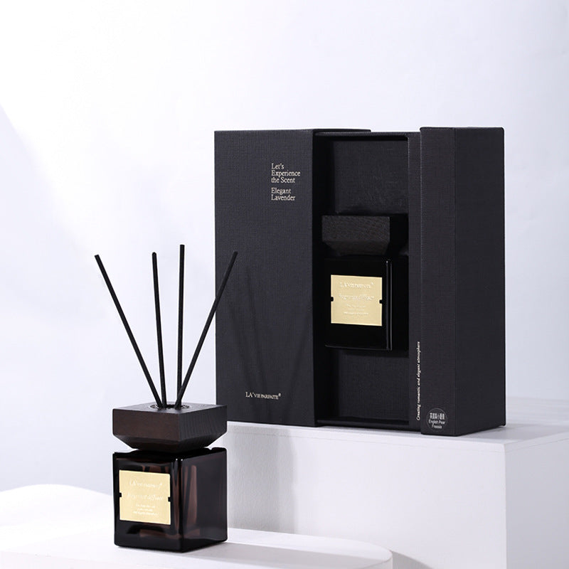 Hotel Fragrance Wooden Lid Rattan Reed Diffuser Essential Oil