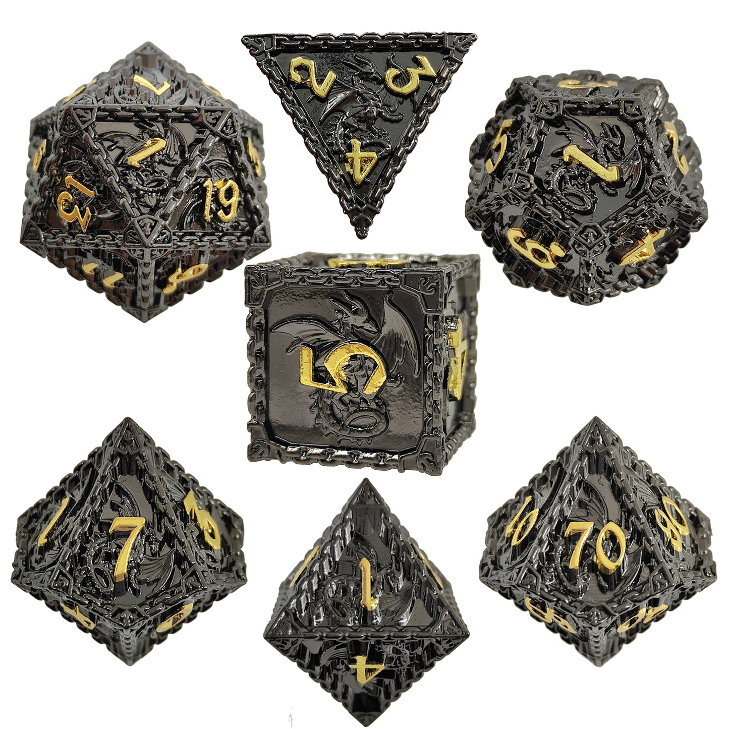 Metal Polyhedral Board Game Dice