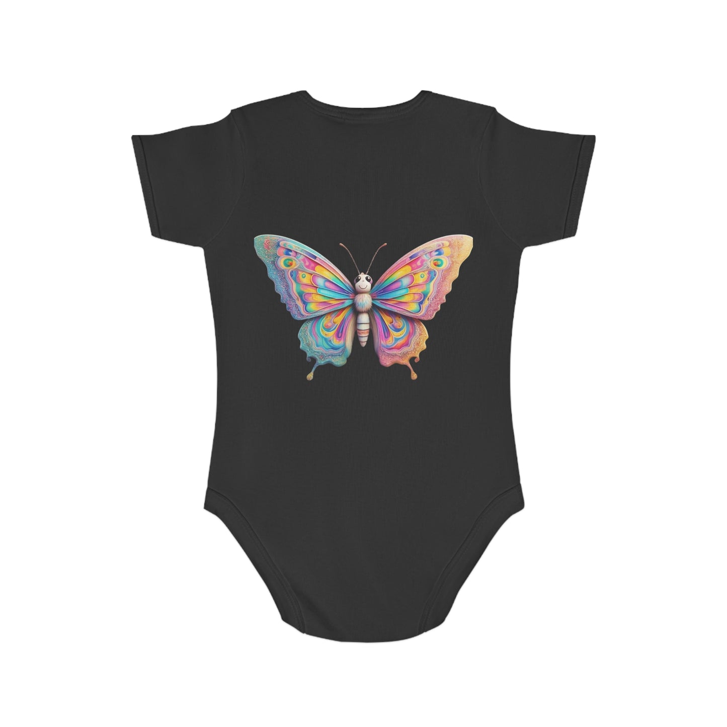 Cute Baby Animal Bodysuit with Colorful Tiger and Butterfly Designs