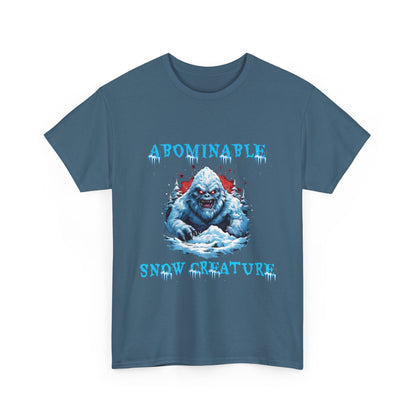 Unisex Heavy Cotton Tee - Abominable Snow Creature Graphic Tee