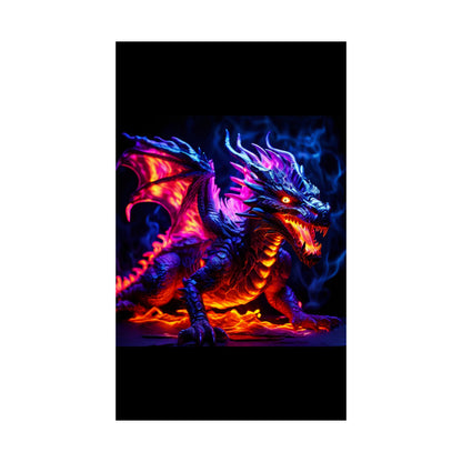 UV Black Light Reactive Neon Glow Dragon Matte Vertical Posters