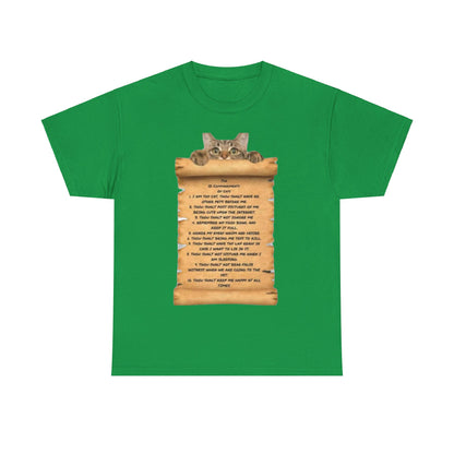 10 commandments Of A Cat Unisex Heavy Cotton Tee