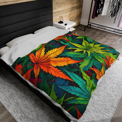 420 Happy Harvest Velveteen Plush Blanket