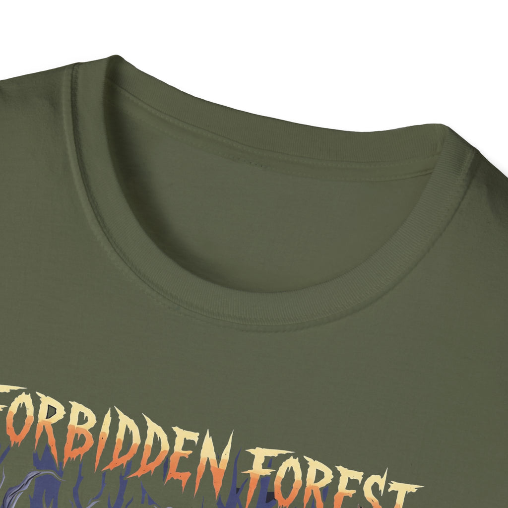 Forbidden Forest Graphic T-Shirt for Nature Lovers & Mystical Vibes, Gift for Halloween, Casual Wear, Adventure Tee, Unique Design