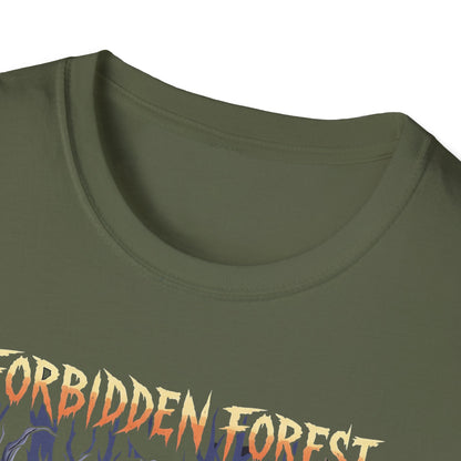 Forbidden Forest Graphic T-Shirt for Nature Lovers & Mystical Vibes, Gift for Halloween, Casual Wear, Adventure Tee, Unique Design