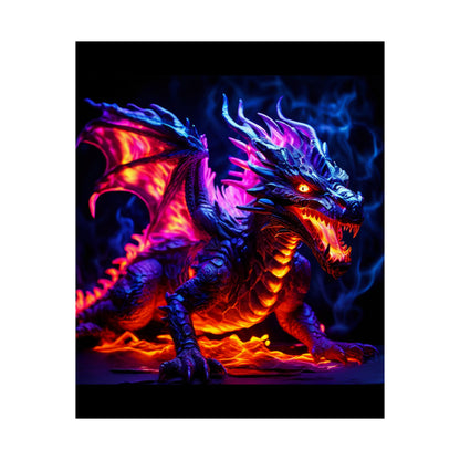 UV Black Light Reactive Neon Glow Dragon Matte Vertical Posters