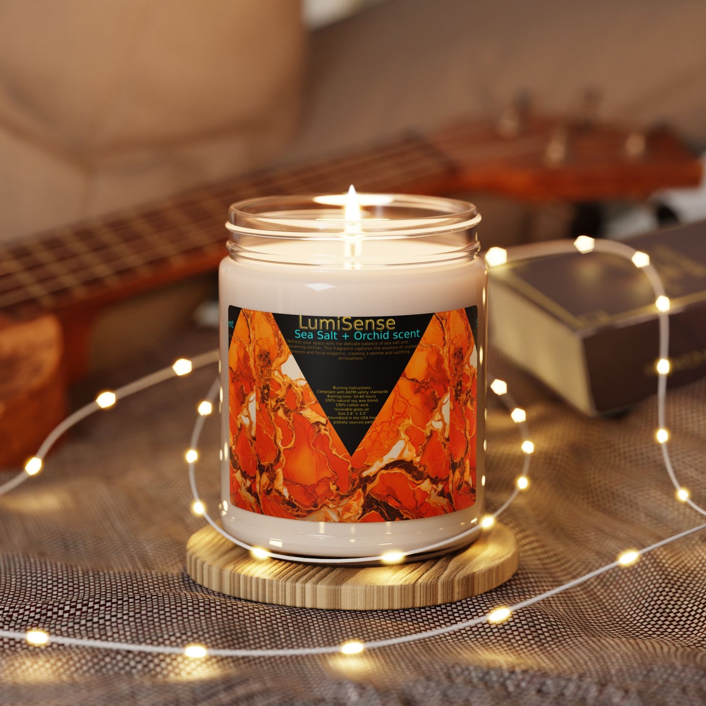 LumiSense Sea Salt + Orchid Scented Soy Candle - 9oz Aromatherapy