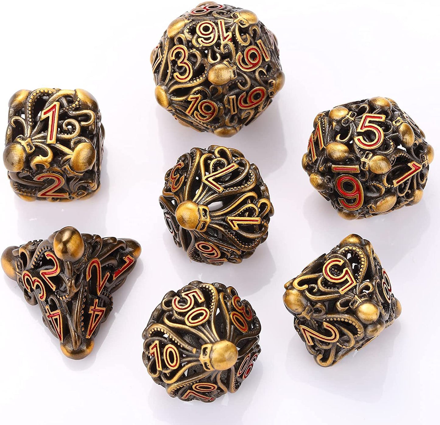 Brass Metal Octopus Hollow Dice