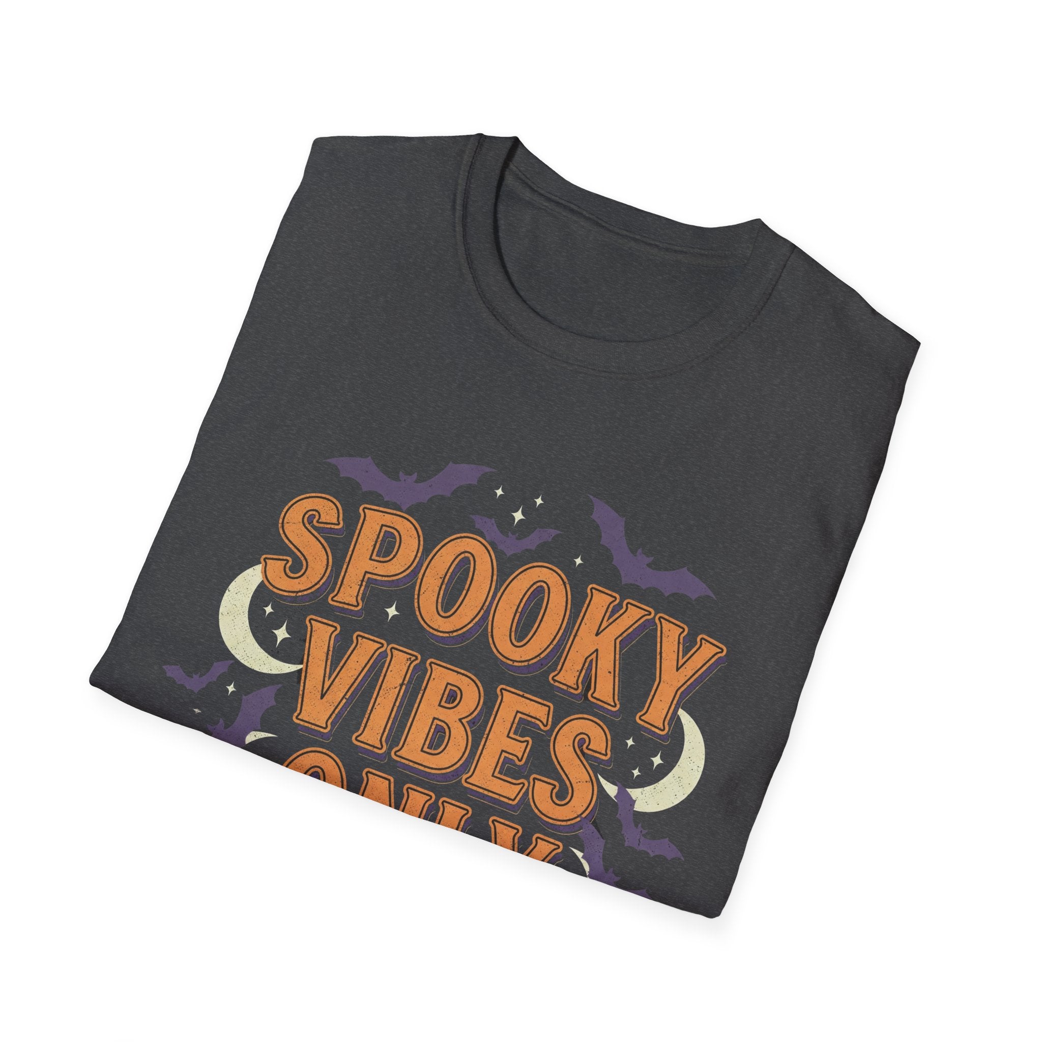 Spooky Vibes Only Unisex Softstyle T-Shirt | Halloween Tee, Autumn Apparel, Gift for Her, Unisex Shirt, Casual Wear, Spooky Season Fashion