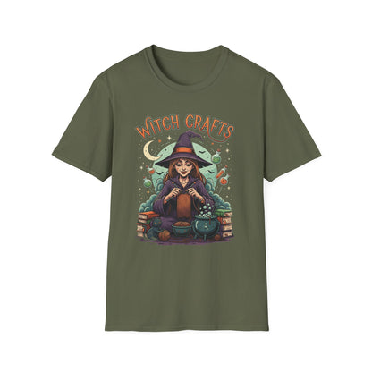 Witchcrafts Unisex Softstyle T-Shirt | Spooky Halloween Tee, Witchy Apparel, Gift for Witches, Retro Graphic Shirt, Autumn Fashion