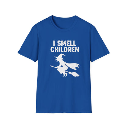 Funny I Smell Children Witch Parity Unisex Softstyle T-Shirt - I Smell Children, Gift for Parents, Humor Tee, Casual Wear, Halloween Party, Fun Outfit