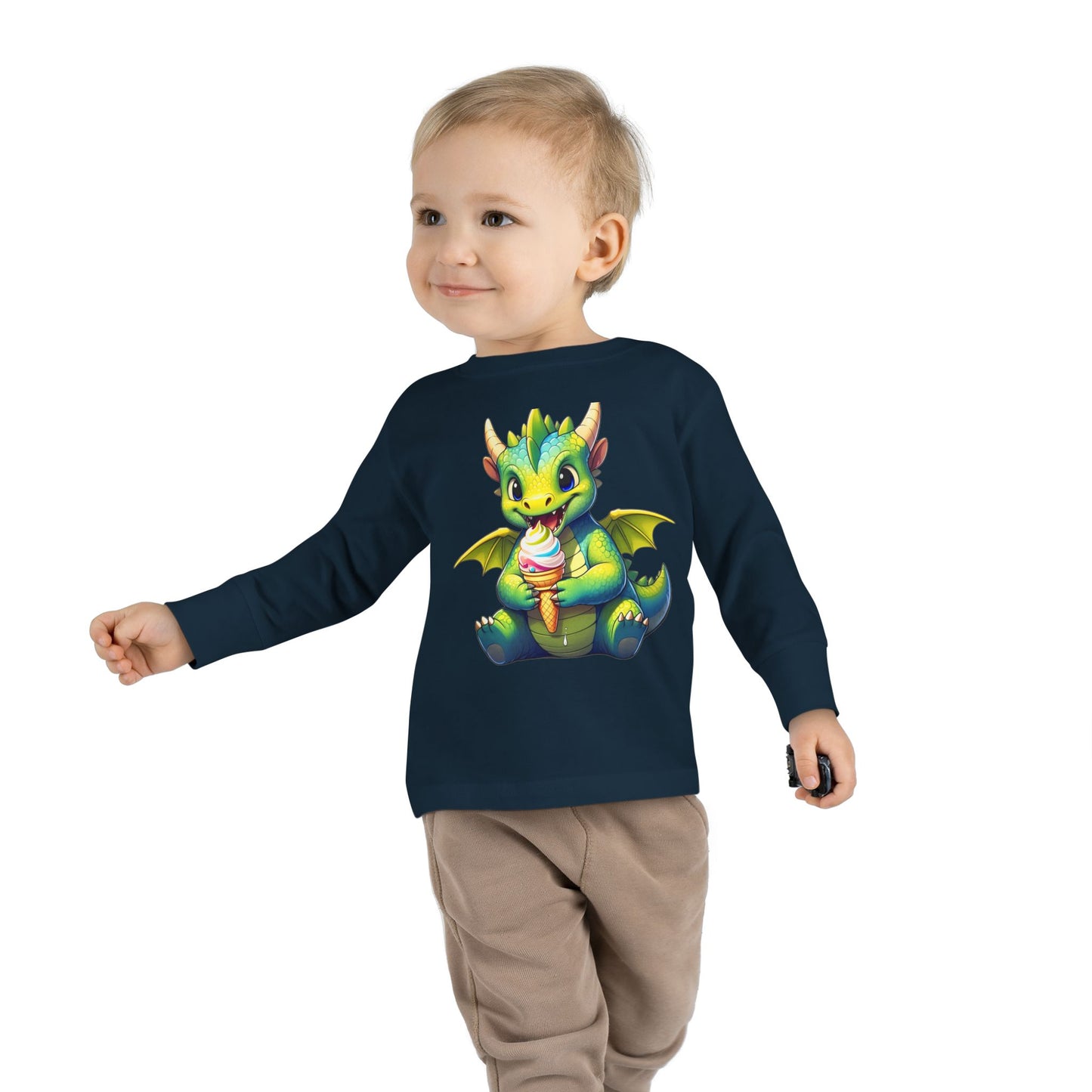 Cute Dragon Toddler Long Sleeve Tee - Perfect for Kids' Birthdays & Playtime