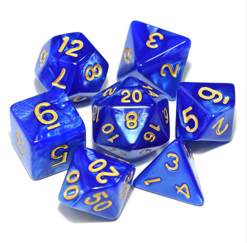 7 sets of multi faced digital dice.