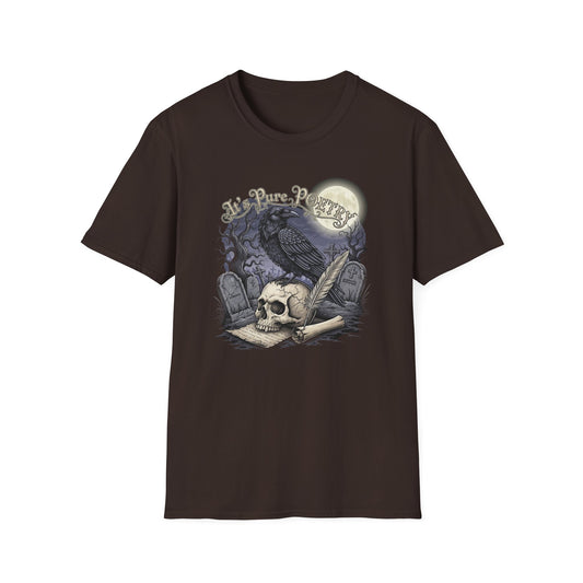 Gothic Its Pure POEtry  Graphic T-Shirt, Unisex Softstyle Tee for Halloween, Horror Fans, Casual Wear, Gift for Occasions
