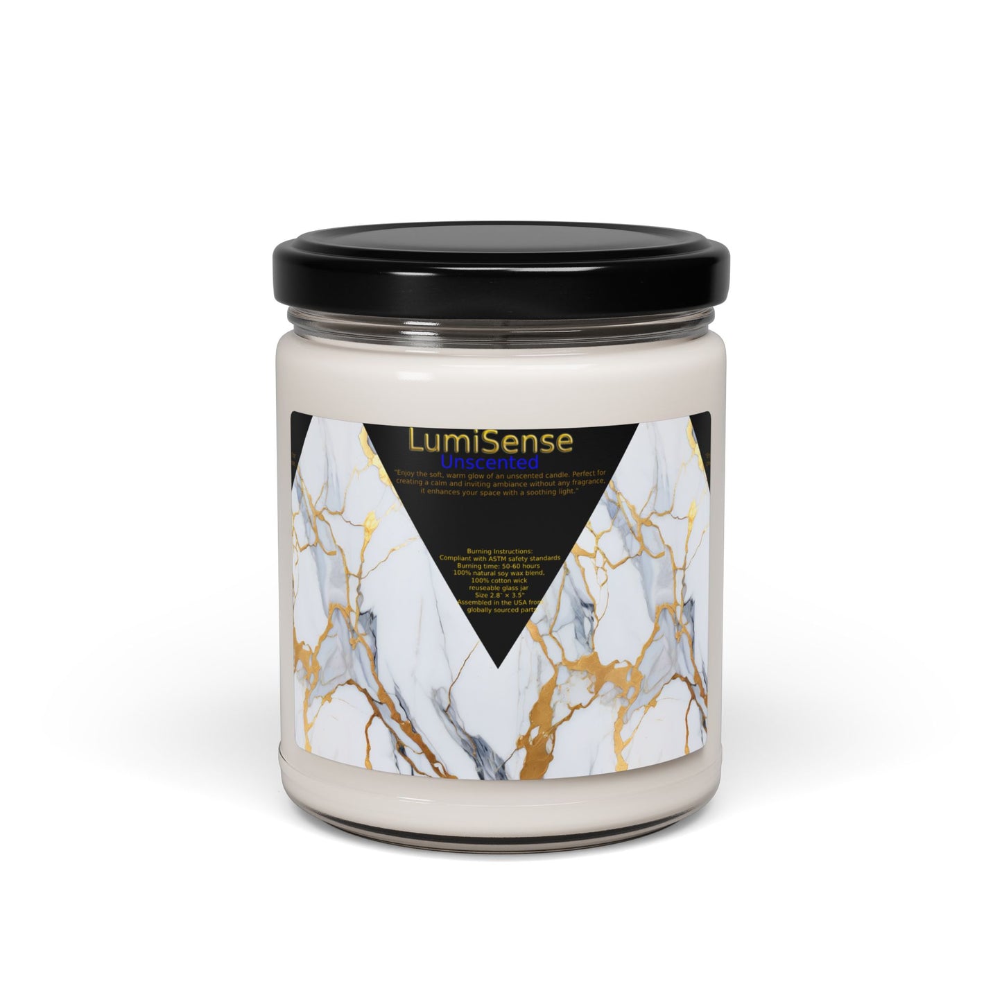 Luxurious Marble Un Scented Soy Candle - 9oz | Elegant Home Decor & Relaxation