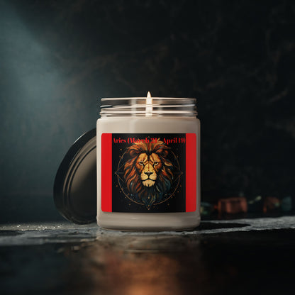 Aries Zodiac Scented Soy Candle - 9oz | Perfect Gift for Astrology Lovers | March 21 - April 19