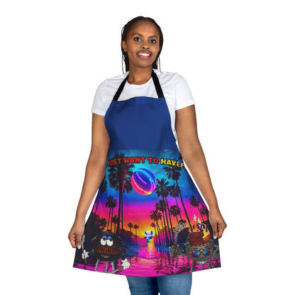 Grills Just Want To Have Fun! Apron, 5-Color Straps (AOP)