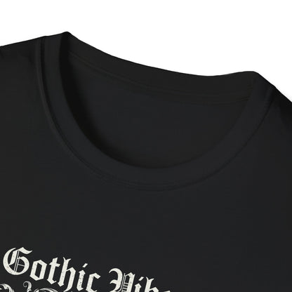 Gothic Vibes T-Shirt, Unisex Softstyle Tee for Alternative Style, Dark Aesthetic Apparel, Great for Festivals and Halloween