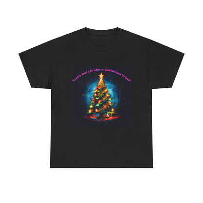 Let's Get Lit Like a Christmas Tree Unisex Heavy Cotton Tee