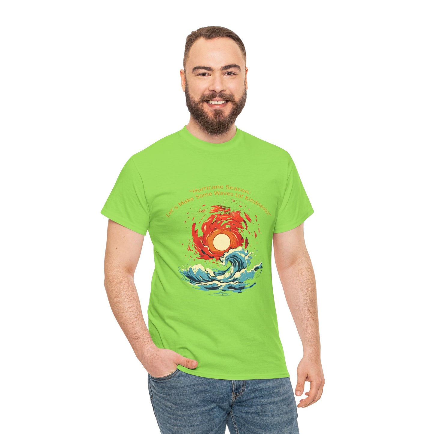 Unisex Heavy Cotton Tee - "Hurricane Season" Design for Beach Lovers & Ocean Enthusiasts