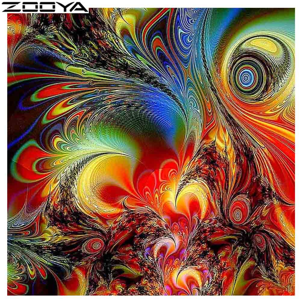 Colored Feathers DIY Diamond Painting Cross  Full Square 5D Diamond Embroidery Paintings Home Decoration Icon