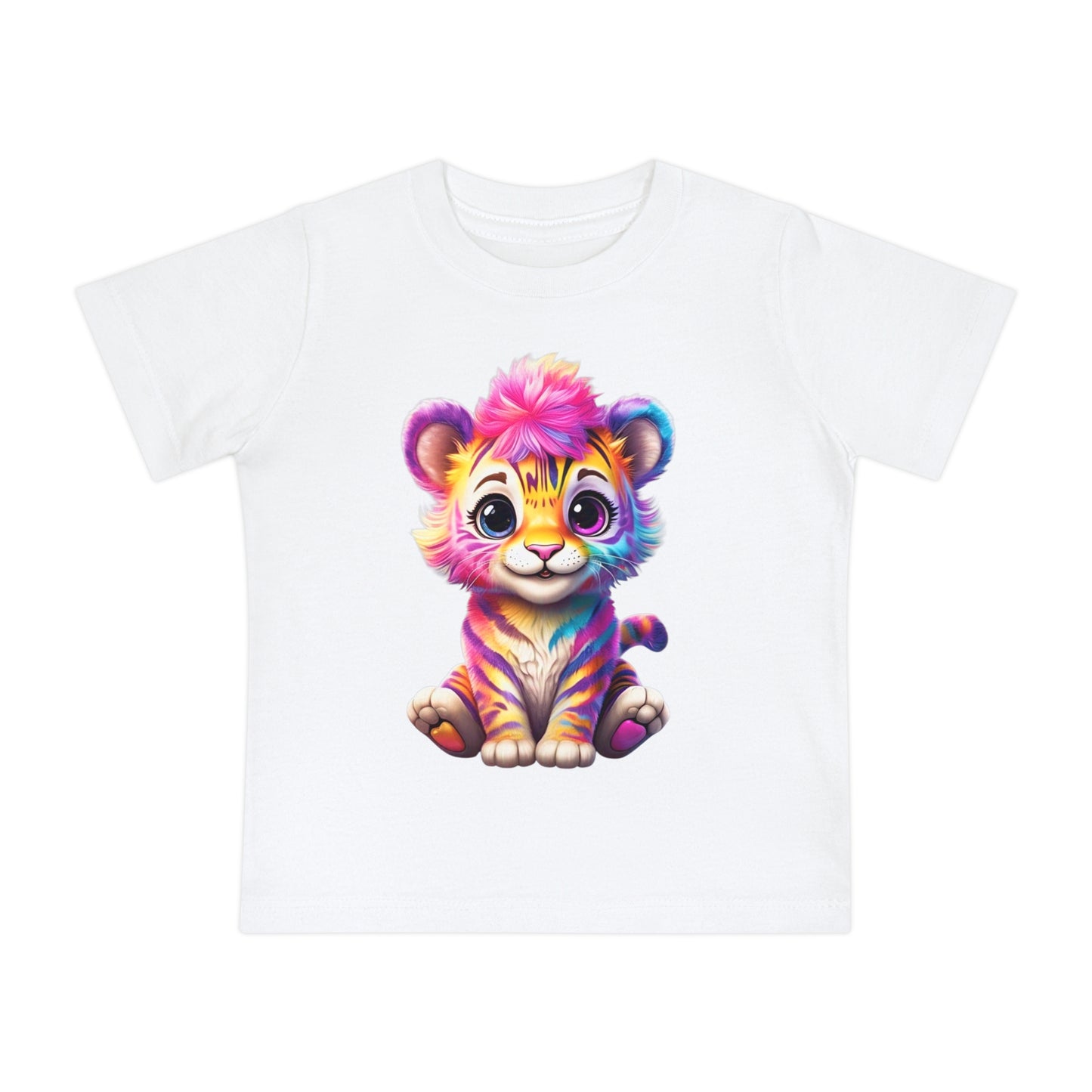 Colorful Baby Tiger & Butterfly Short Sleeve T-Shirt