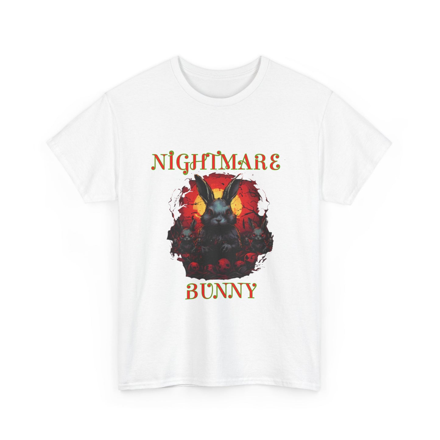 Nightmare Bunny Unisex Heavy Cotton Tee - Spooky Halloween Vibe