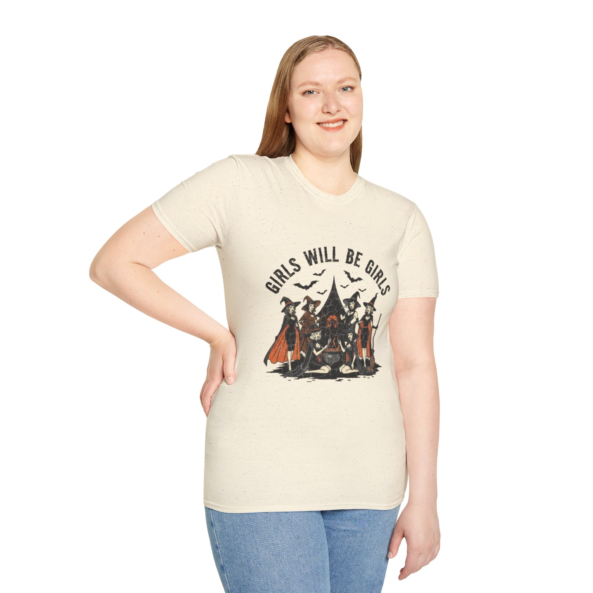 Girls Will Be Girls, Unisex Softstyle T-Shirt, Halloween Clothing, Vintage Aesthetic Shirt, Alternative Fashion Piece, Casual Wear