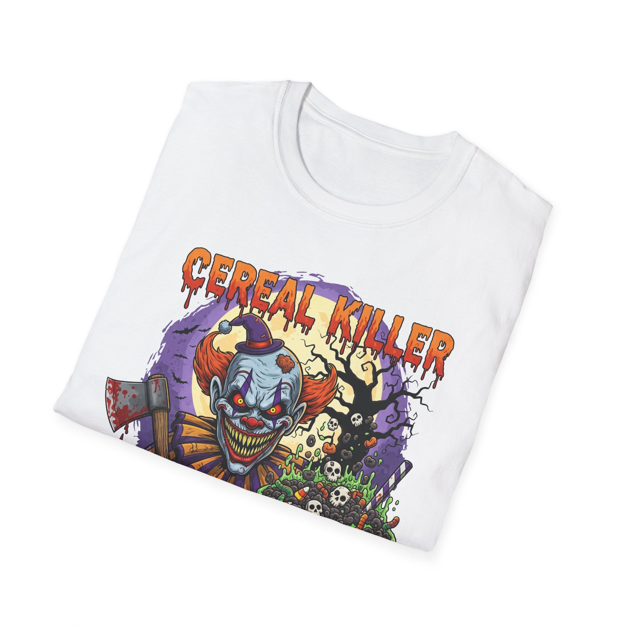 Cereal Killer T-Shirt, Unisex Halloween Shirt, Spooky Graphic Tee, Fun Costume Top, Gag Gift for Halloween, Horror Theme Apparel
