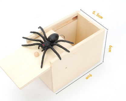 Simulation Spider Scared Wooden Box Spoof Spider Creative Tricky