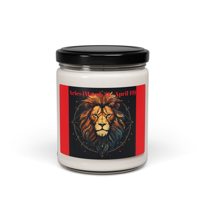 Aries Zodiac Scented Soy Candle - 9oz | Perfect Gift for Astrology Lovers | March 21 - April 19