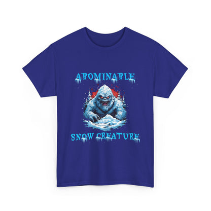 Unisex Heavy Cotton Tee - Abominable Snow Creature Graphic Tee