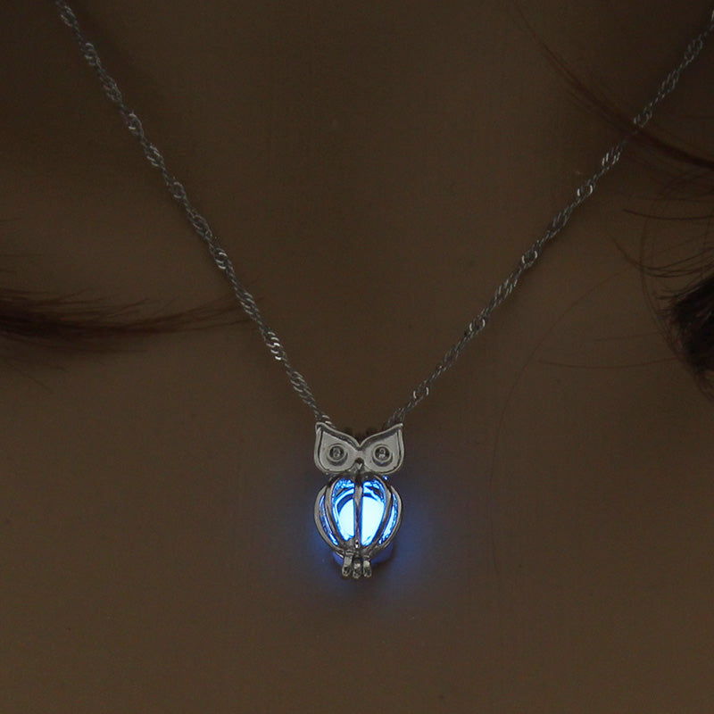 Halloween glow owl diy necklace