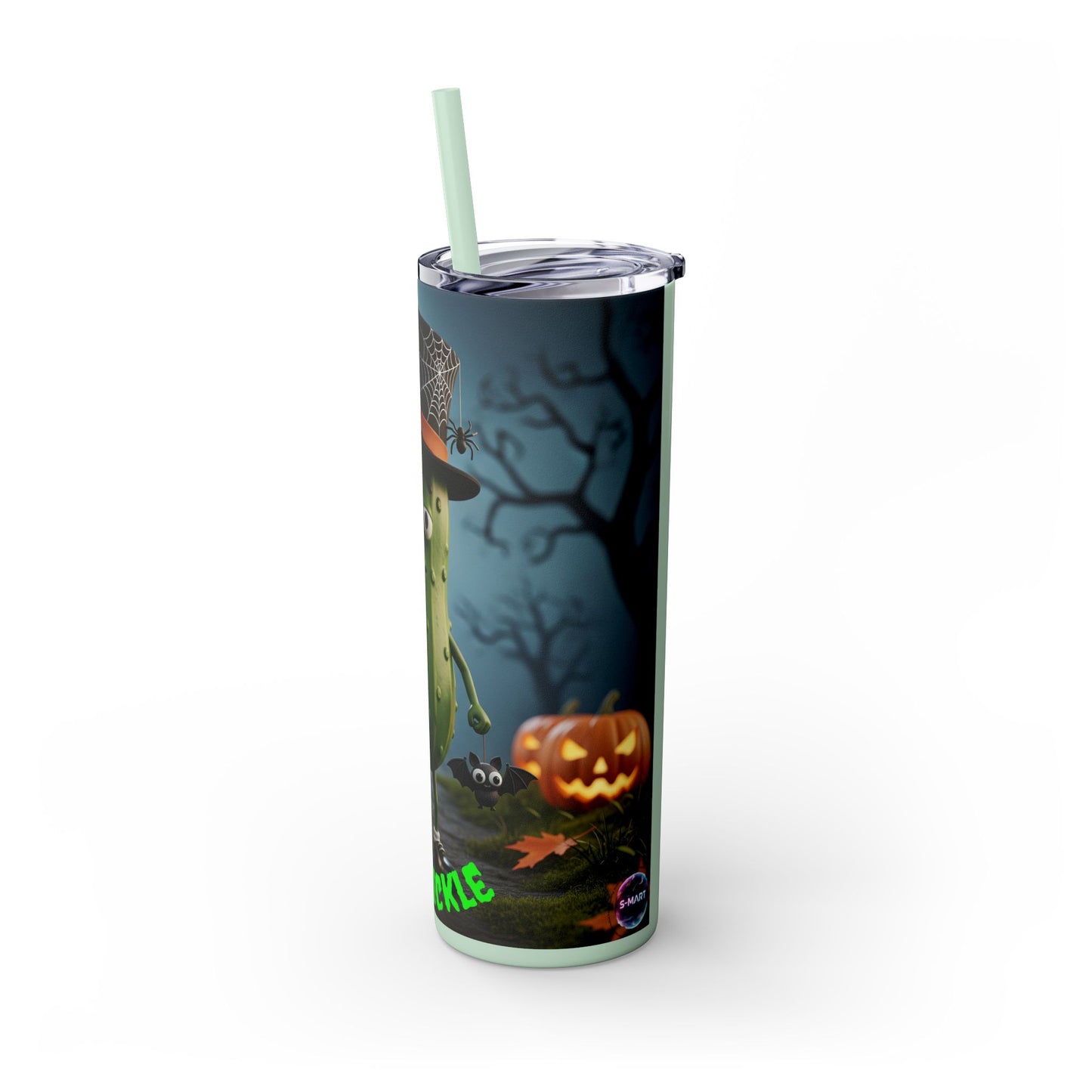 Halloween Mr. Pickle Tumbler, 20oz Skinny Tumbler with Straw, Fun for Parties, Trick or Treat, Kids Gift, Spooky Decor