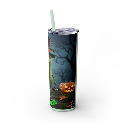 Halloween Mr. Pickle Tumbler, 20oz Skinny Tumbler with Straw, Fun for Parties, Trick or Treat, Kids Gift, Spooky Decor
