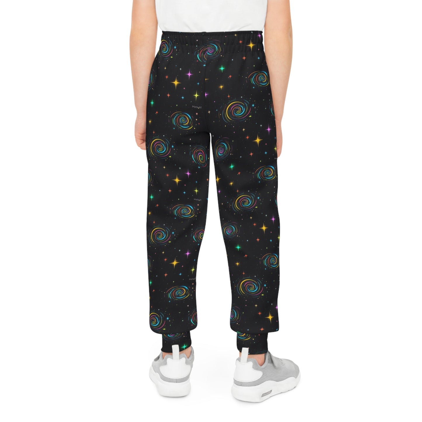 Cosmic Swirl Youth Joggers - Colorful Galaxy Design for Active Kids