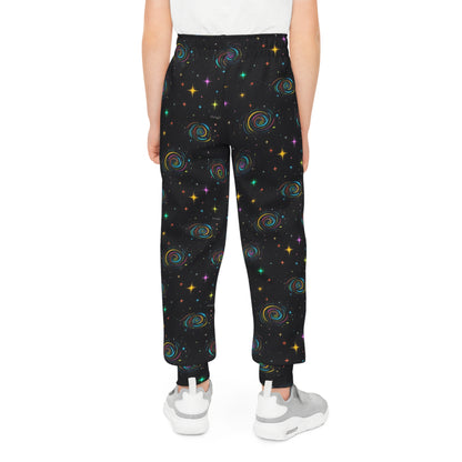 Cosmic Swirl Youth Joggers - Colorful Galaxy Design for Active Kids