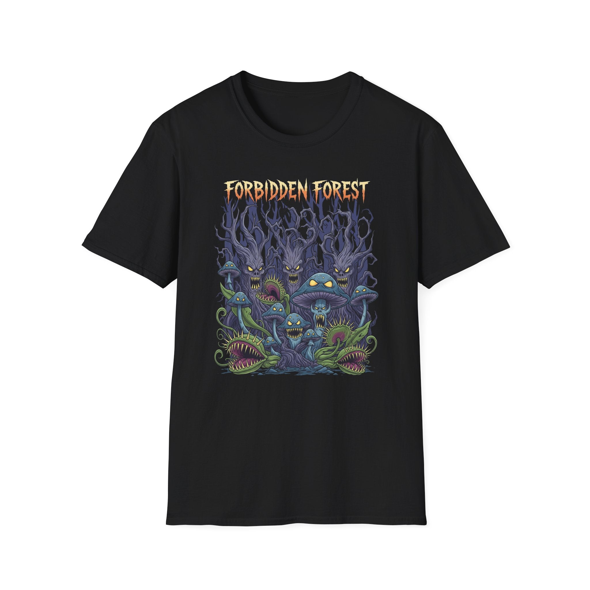 Forbidden Forest Graphic T-Shirt for Nature Lovers & Mystical Vibes, Gift for Halloween, Casual Wear, Adventure Tee, Unique Design