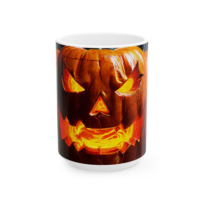 Halloween Jack O Lantern Ceramic Mug, (11oz, 15oz)