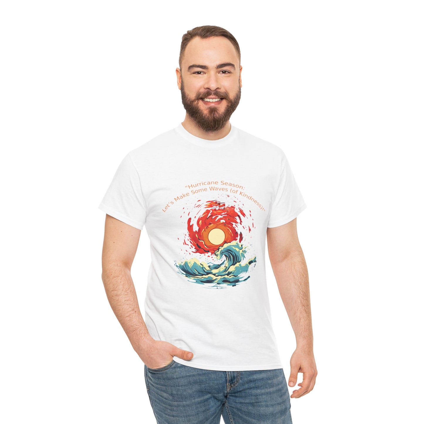 Unisex Heavy Cotton Tee - "Hurricane Season" Design for Beach Lovers & Ocean Enthusiasts