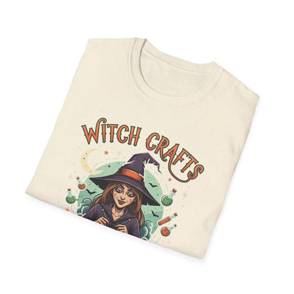 Witchcrafts Unisex Softstyle T-Shirt | Spooky Halloween Tee, Witchy Apparel, Gift for Witches, Retro Graphic Shirt, Autumn Fashion