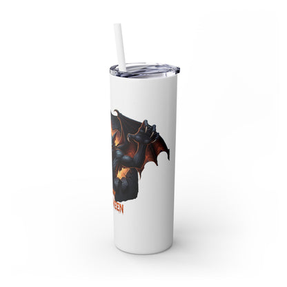 Halloween Gargoyle Skinny Tumbler with Straw, Spooky Drinkware, Perfect for Parties, Fall Decor, Trick or Treat Gifts