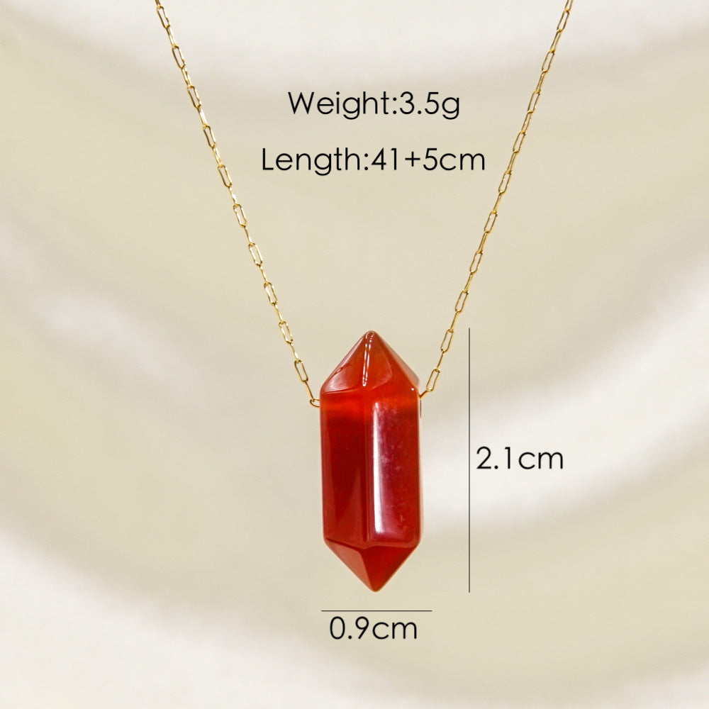 Minimalist Affordable Luxury Style Bullet Natural Stone Necklace